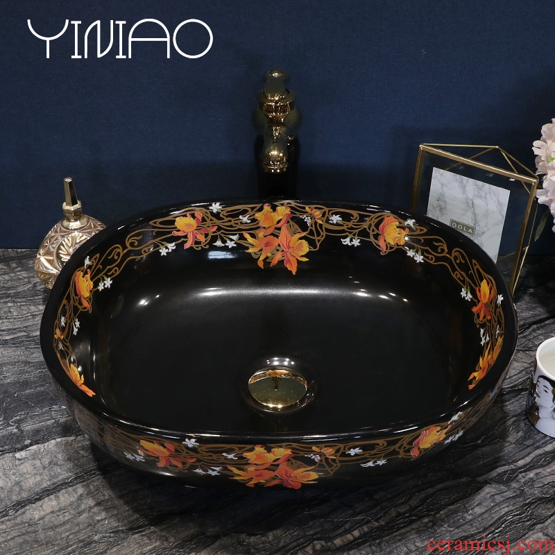 Million birds European stage basin round ceramic household sink art lavatory basin Jin Wen lavabo