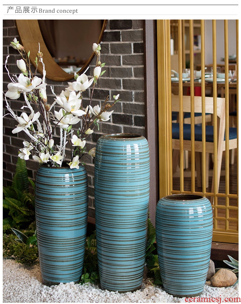 Jingdezhen ceramic furnishing articles archaize large Chinese blue and white porcelain vase flower arrangement sitting room porch decoration TV ark - 562910663451