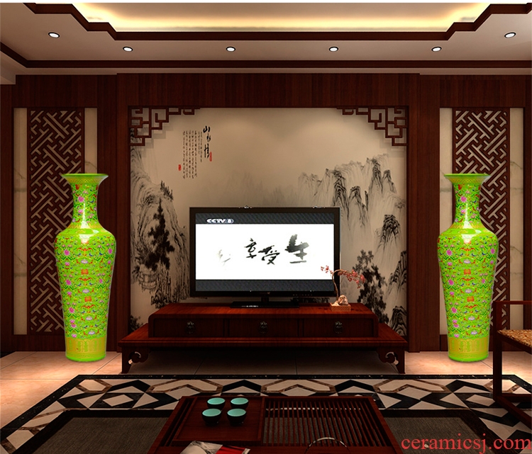 Jingdezhen ceramic glaze hand - made porcelain landing big vase under the classical modern hotel sitting room place - 42632050090
