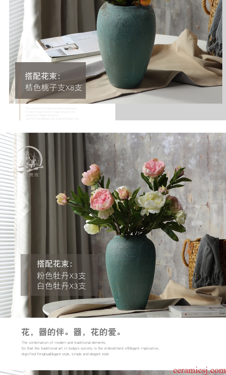 Crystal glaze of jingdezhen ceramics handicraft furnishing articles to decorate the sitting room of large vase household flower arranging office - 569227734277