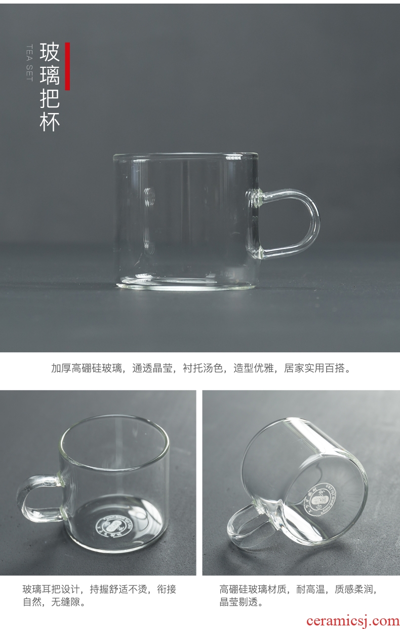 Glass teapot with thick hot tea with ceramic filter tank bonus linglong cup teapot kung fu tea