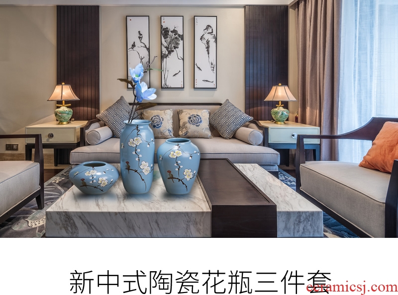 Jingdezhen ceramic modern new Chinese style flower vase living room TV wine porch home furnishing articles