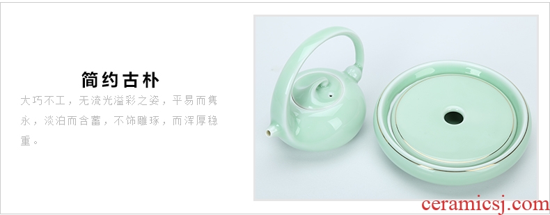 Friends are celadon ceramic dry tea tea sets tea tray was contracted a portable travel kung fu tea set the happiness