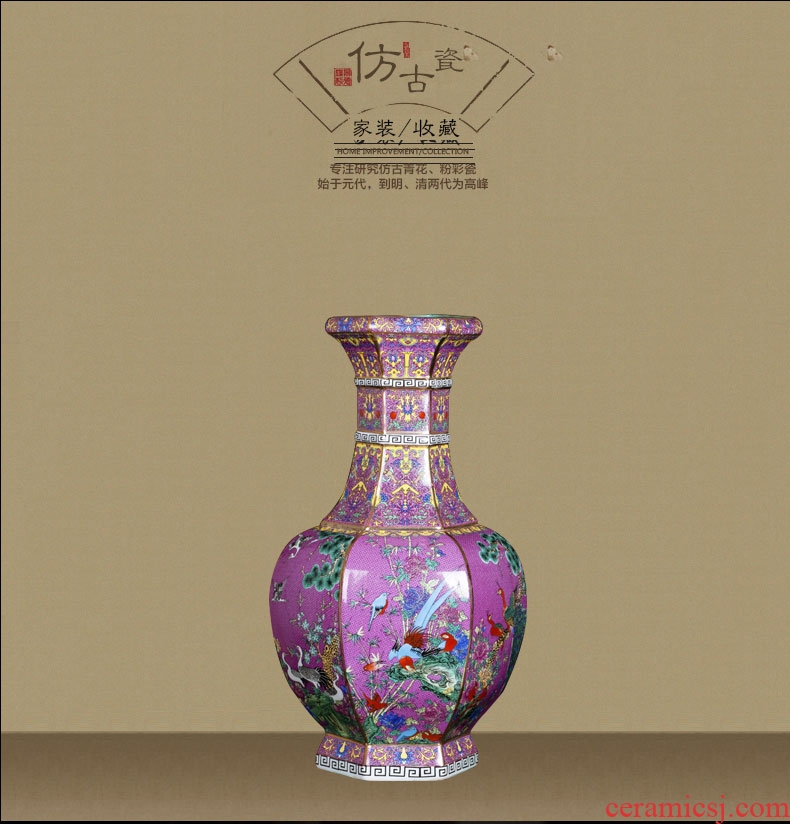 Jingdezhen ceramic phase of archaize sitting room of Chinese style household large blue and white porcelain vase does handicraft mei bottles of TV ark - 557160948115