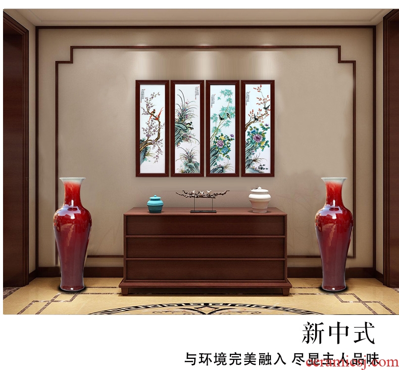 Hand draw name plum blossom put lotus 80 cm high landing big vase of porcelain of jingdezhen ceramics sitting room adornment is placed - 568849916349