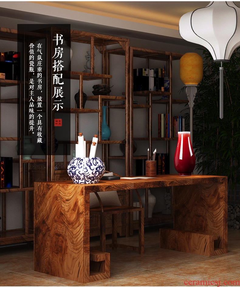 Jingdezhen ceramics, vases, flower arrangement of Chinese style household furnishing articles, the sitting room porch ark decoration large TV ark - 560938538139