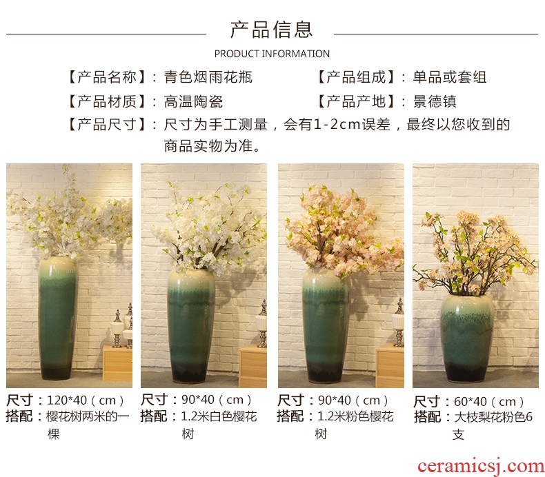 Large landing restoring ancient ways of jingdezhen ceramic vase floral outraged sitting room place dry flower art flower arranging new Chinese style white - 552281065024
