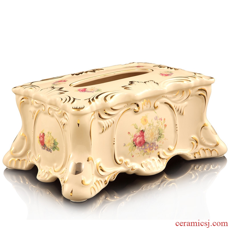 Brahman Sally 's key-2 luxury European - style tissue box ceramic creative home decorations retro smoke box sitting room tea table