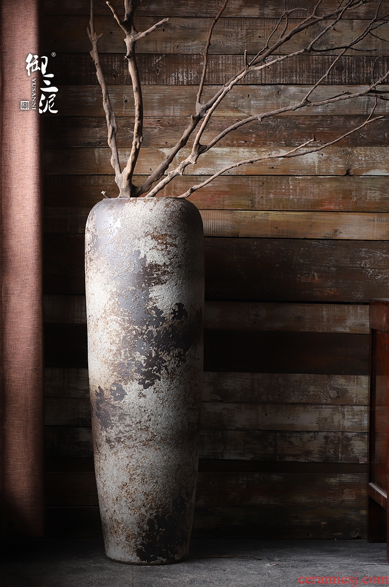 Jingdezhen do old Chinese style restoring ancient ways ceramic vase large sitting room ground flower arrangement China TV ark - 569804176857
