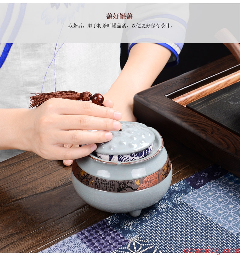 It still fang tea large bucket of pu - erh tea pot seal box elder brother up caddy fixings ceramic household