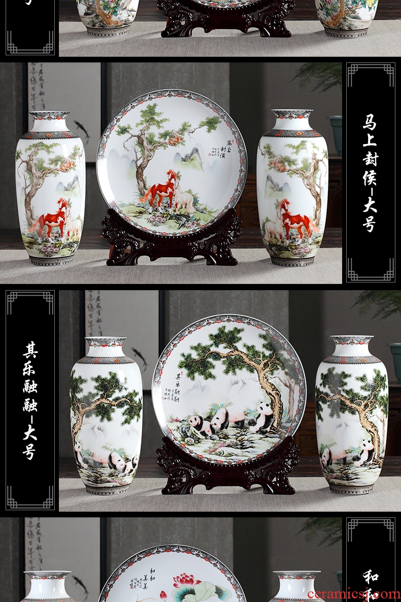 Jingdezhen ceramic furnishing articles hand - made big dried flower vase planting Chinese office sitting room porch decoration craft gift - 573226541720