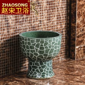 Jingdezhen large round mop pool one mop pool european-style balcony mop pool to wash cloth mop basin outdoor pool