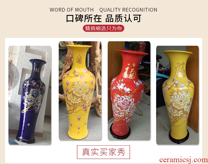 Jingdezhen large sapphire blue pottery and porcelain vases, flower arranging archaize sitting room of Chinese style household decorations TV ark, furnishing articles - 543847321570