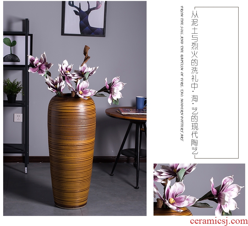 Large ceramic vase furnishing articles sitting room hotel flower arranging dried flower European American landing light contracted fashion key-2 luxury decoration - 563446116570