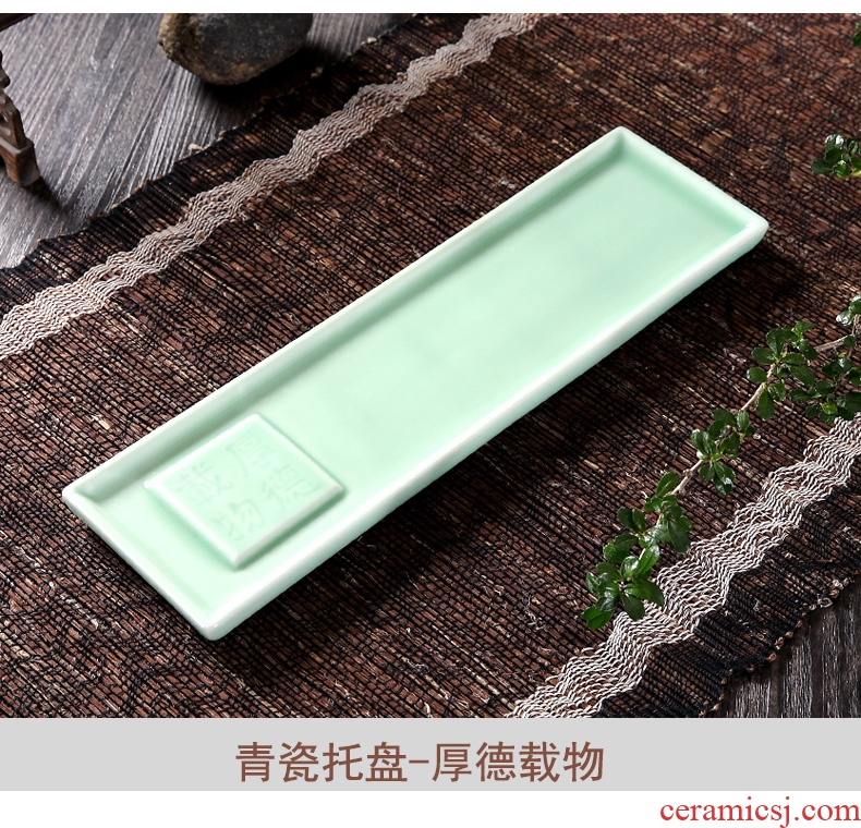 Qiu childe household kongfu tea accessories small ceramic tea tray tea set tea pot bearing retainer plate saucer dry foam