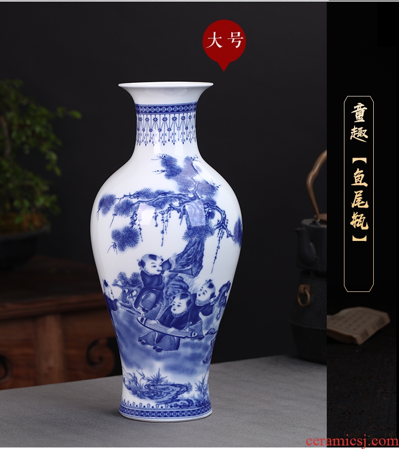 Postmodern contracted sitting room manual glaze belly ceramic vase furnishing articles of Chinese style porch swing soft adornment - 571108819856