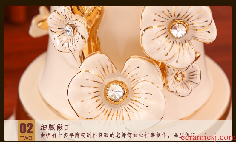Antique hand - made porcelain of jingdezhen ceramics youligong double elephant peach pomegranate flower vase decoration - 525889616480