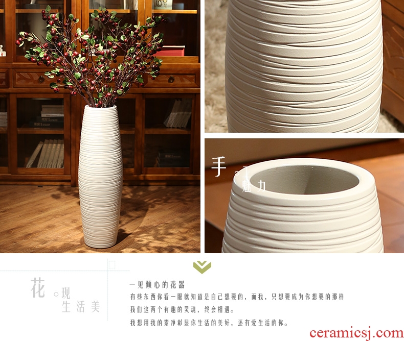 Imitation of classical jingdezhen ceramics celadon art big vase retro ears dry flower vase creative furnishing articles - 523364923090