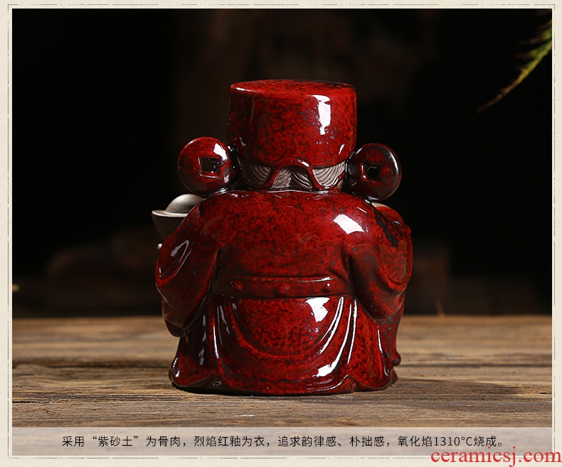 Oriental clay ceramic household wealth lucky place Chinese style living room and office decoration/desktop