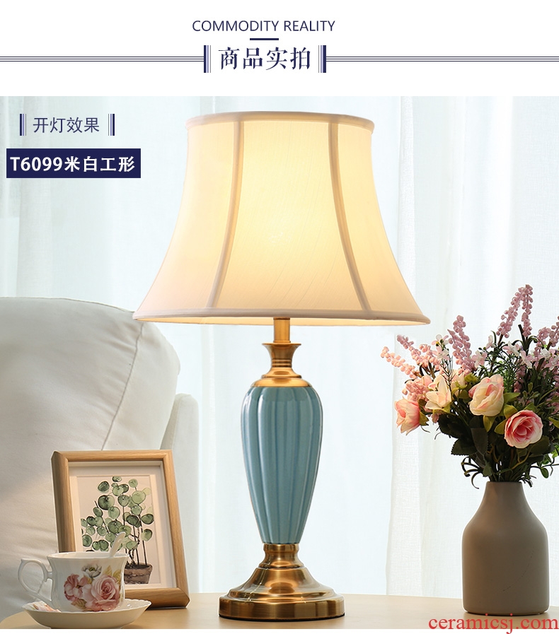 American ceramic desk lamp lamp of bedroom the head of a bed sweet American modern marriage room sitting room study ideas