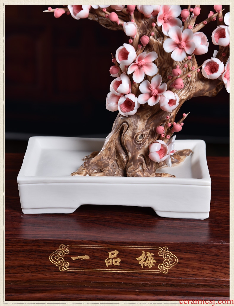 Oriental clay ceramic name plum furnishing articles its art sitting room porch decoration high - end gift/yipin mei