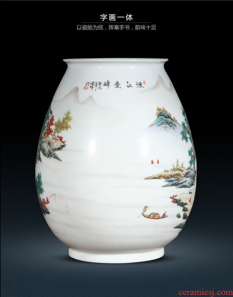 Jingdezhen ceramic new Chinese style household flower vase sitting room adornment is placed I and contracted desktop craft porcelain
