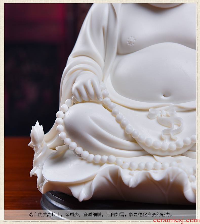 Oriental soil dehua white porcelain Lin Luyang master ceramic its art maitreya D01-504/sit down