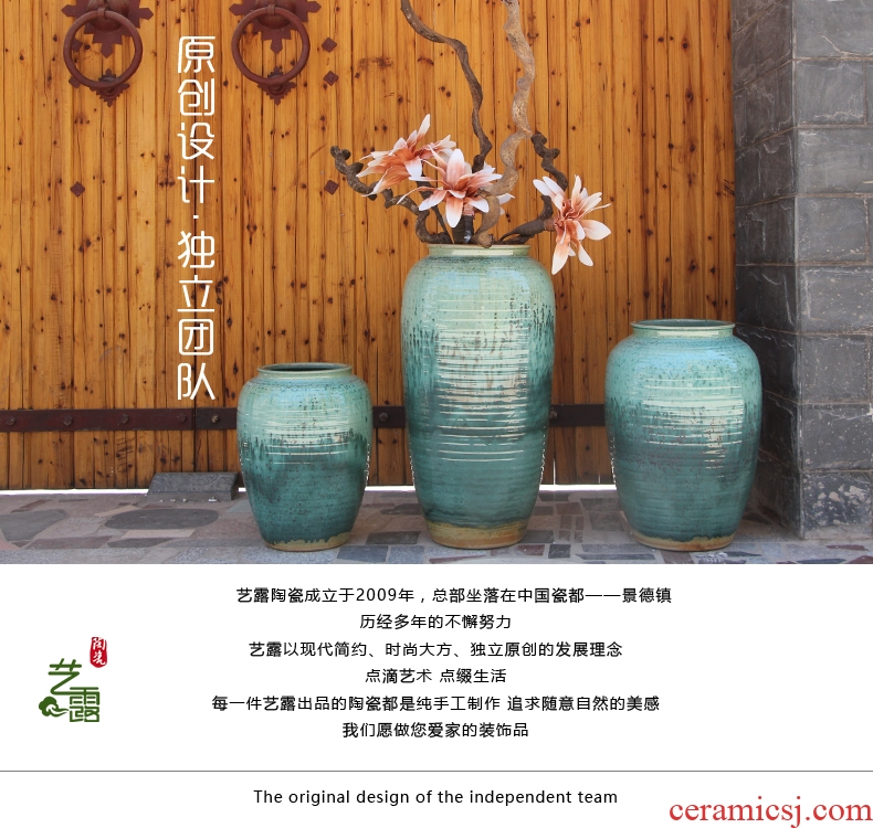 Jingdezhen ceramic vase landing European I and contracted sitting room TV ark, creative dry flower arranging flowers large furnishing articles - 537815993877
