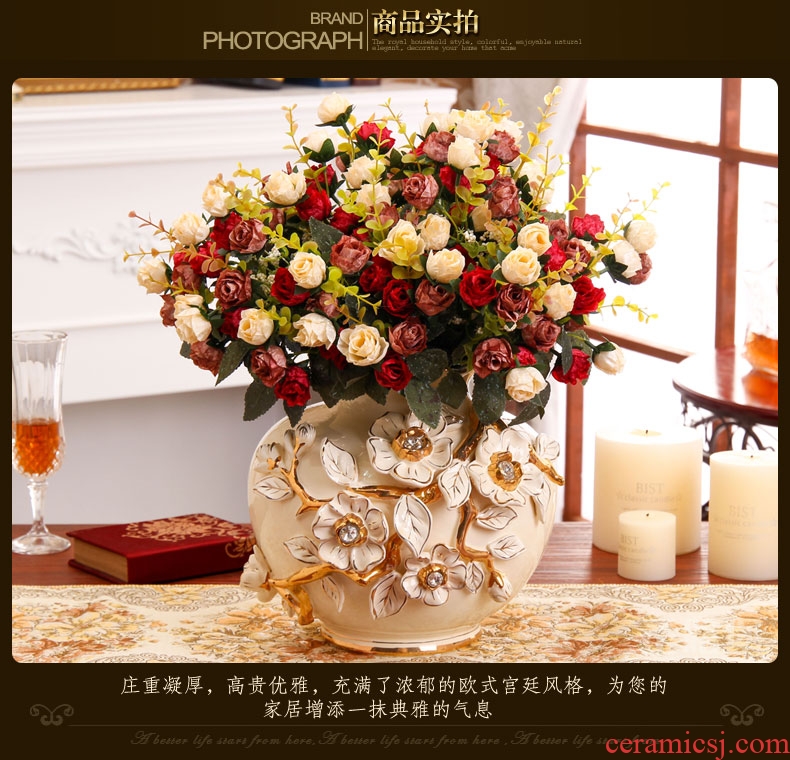 Fort SAN road of the new European vase decoration flower arranging flower implement large ceramic vase sitting room place, household act the role ofing is tasted package mail - 45459401813