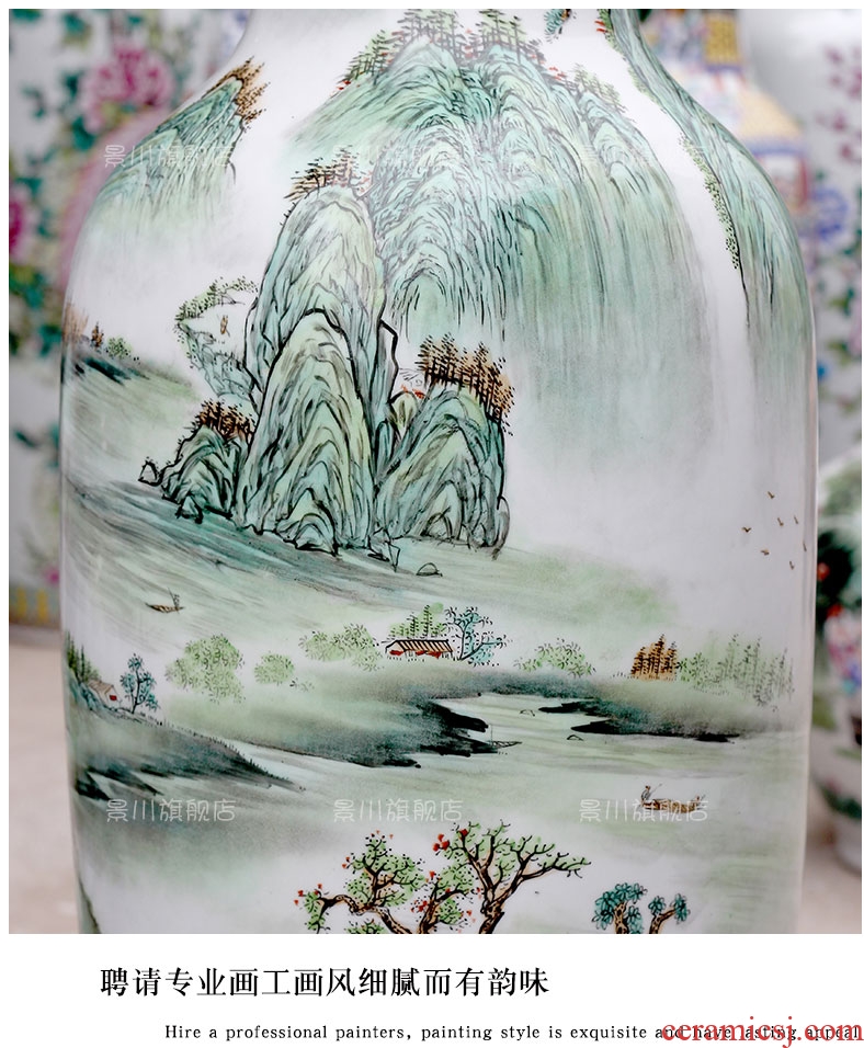Jingdezhen ceramics hand - made antique blue and white porcelain vases, furnishing articles sitting room flower arranging large Chinese style household decorations - 534379978458
