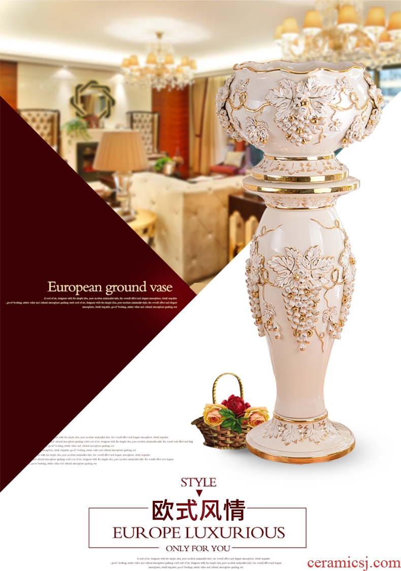 Jingdezhen ceramics of large vase household wine cabinet decoration living room TV cabinet office furnishing articles - 560969146823