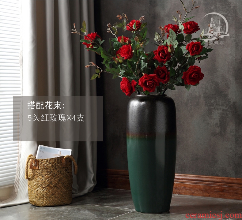 Jingdezhen ceramic creative dried flower living room floor decoration flower vase is placed large flower arranging I and contracted - 569021614082