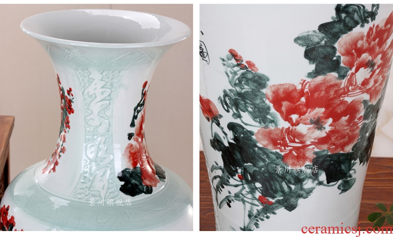Jingdezhen porcelain of large vases, ceramic large black paint dragon porcelain home sitting room place adorn article - 534756407030