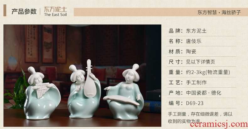 Oriental soil Chinese traditional ladies ceramic furnishing articles/home decoration tang dehua manual sculpture art the ci-poetry