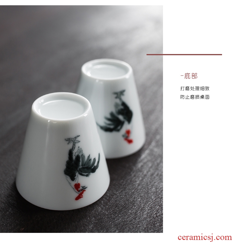 Famed creative hand-painted the cock for a cup of traditional Chinese painting ink painting style kung fu tea ceramic cups, sample tea cup small single cup