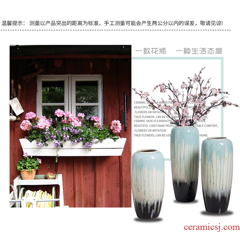 Jingdezhen ceramic antique hand - made large blue and white porcelain vase furnishing articles flower arranging new Chinese style living room porch decoration decoration - 571385754442
