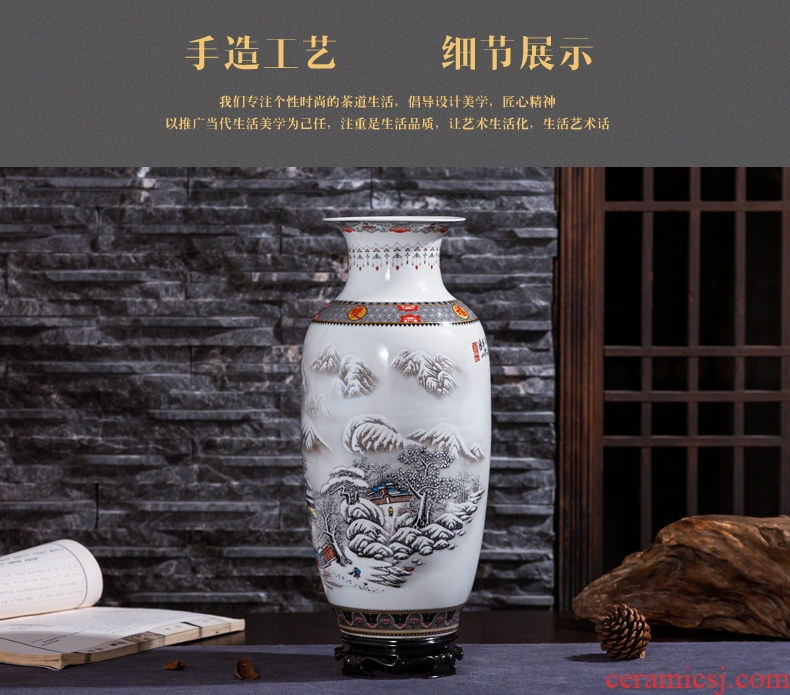 Household vase of new Chinese style restoring ancient ways ceramic creative living room decoration flower arranging containers dry flower is placed big desktop - 567359198964