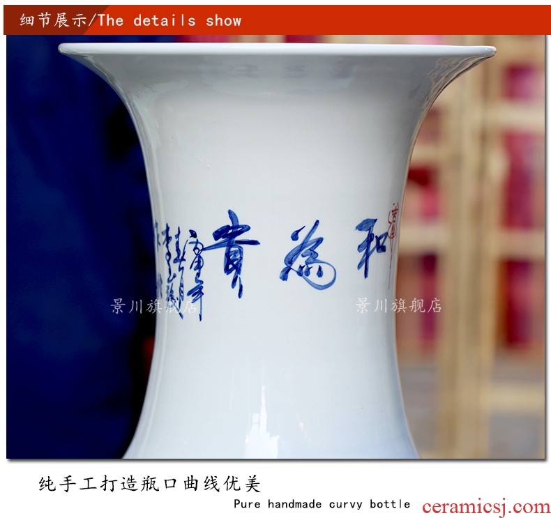 Postmodern new Chinese porcelain pot example room porch place nature science wearing small expressions using the big vase flowers, soft adornment - 544140108417