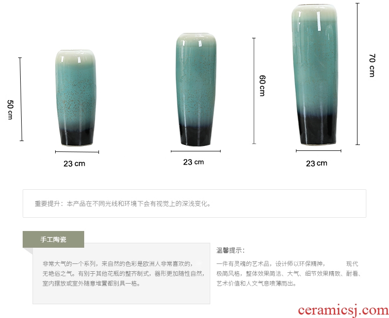 Modern European ceramic vase color glaze up landing vase sitting room hotel villa place big vase retro - 562286563373
