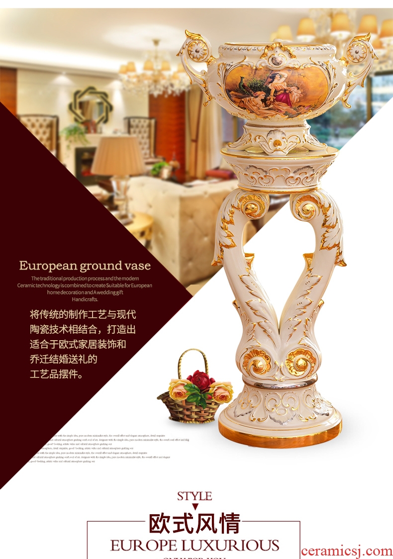 Europe type restoring ancient ways of pottery and porcelain vase of large sitting room dry flower vase hydroponic lucky bamboo home furnishing articles - 569567226408