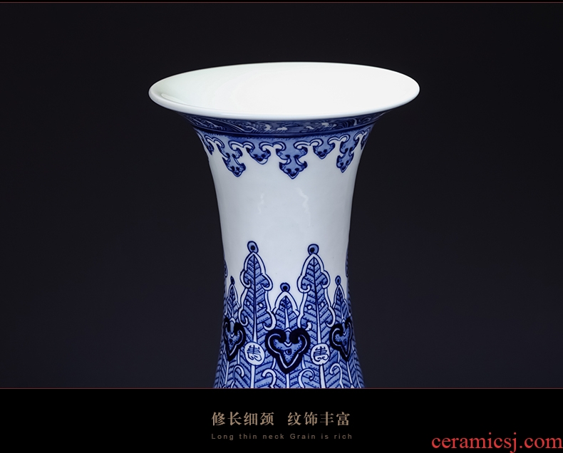 Jingdezhen ceramic vase of large sitting room dry flower decoration flower arranging furnishing articles of Chinese style restoring ancient ways pottery porcelain pot - 534440632422