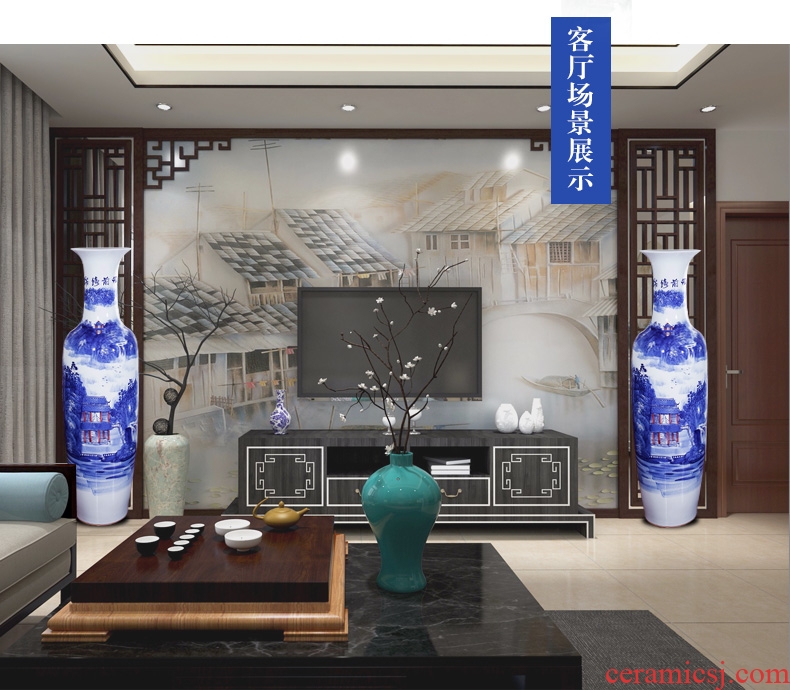 Hand draw name plum blossom put lotus 80 cm high landing big vase of porcelain of jingdezhen ceramics sitting room adornment is placed - 570314585816