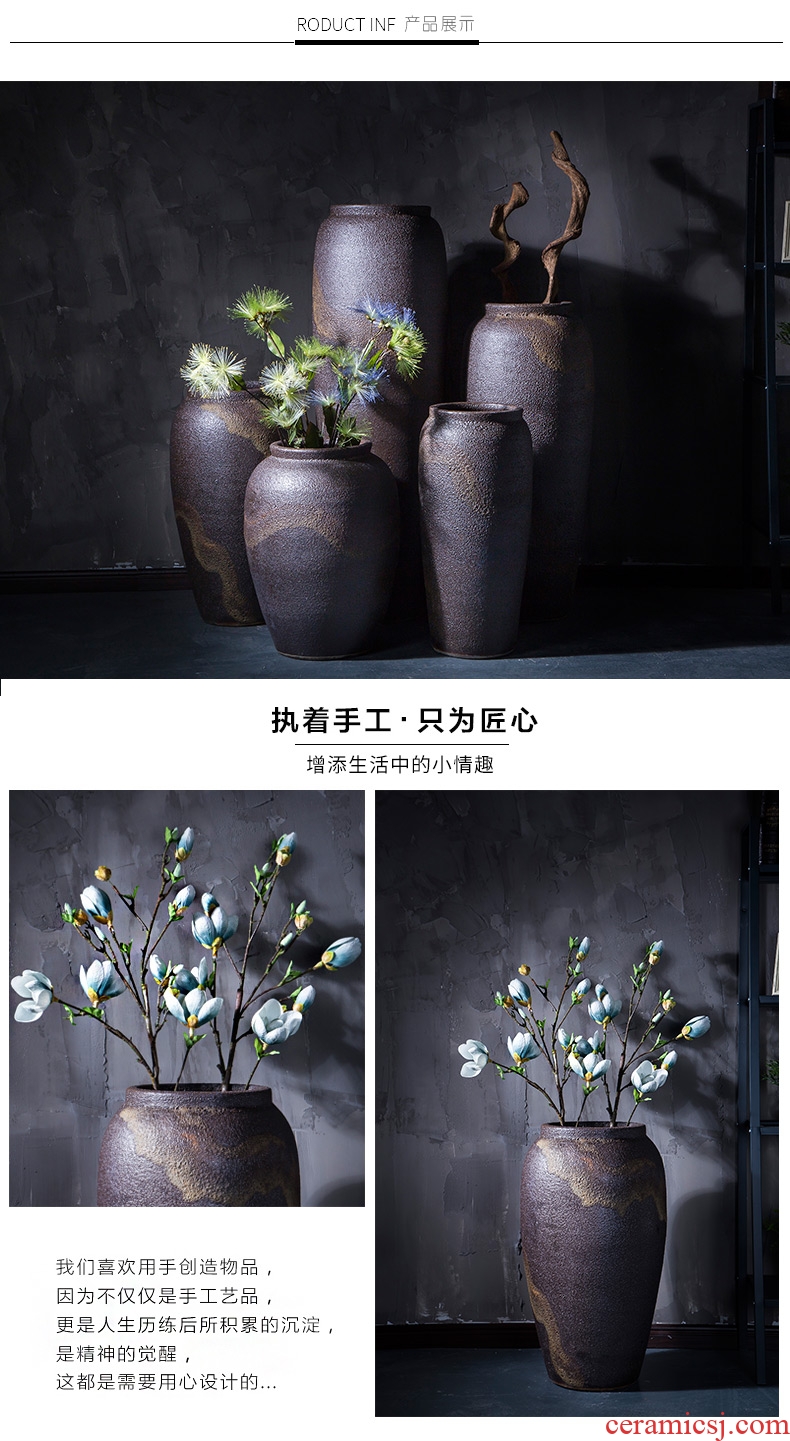 Jingdezhen ceramics famous hand - made famille rose after a large vase Chinese style living room decoration furnishing articles study - 564302457881