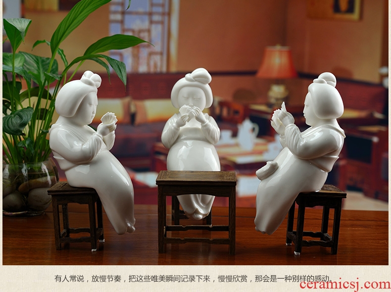 Oriental soil dehua white porcelain ceramic its craft decorations home sitting room place furnishing articles/D44-24