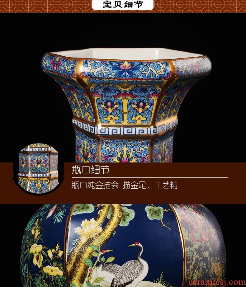 Jingdezhen hand - made general blue and white porcelain jar ceramic vase furnishing articles large Chinese style living room home decoration - 539863655732