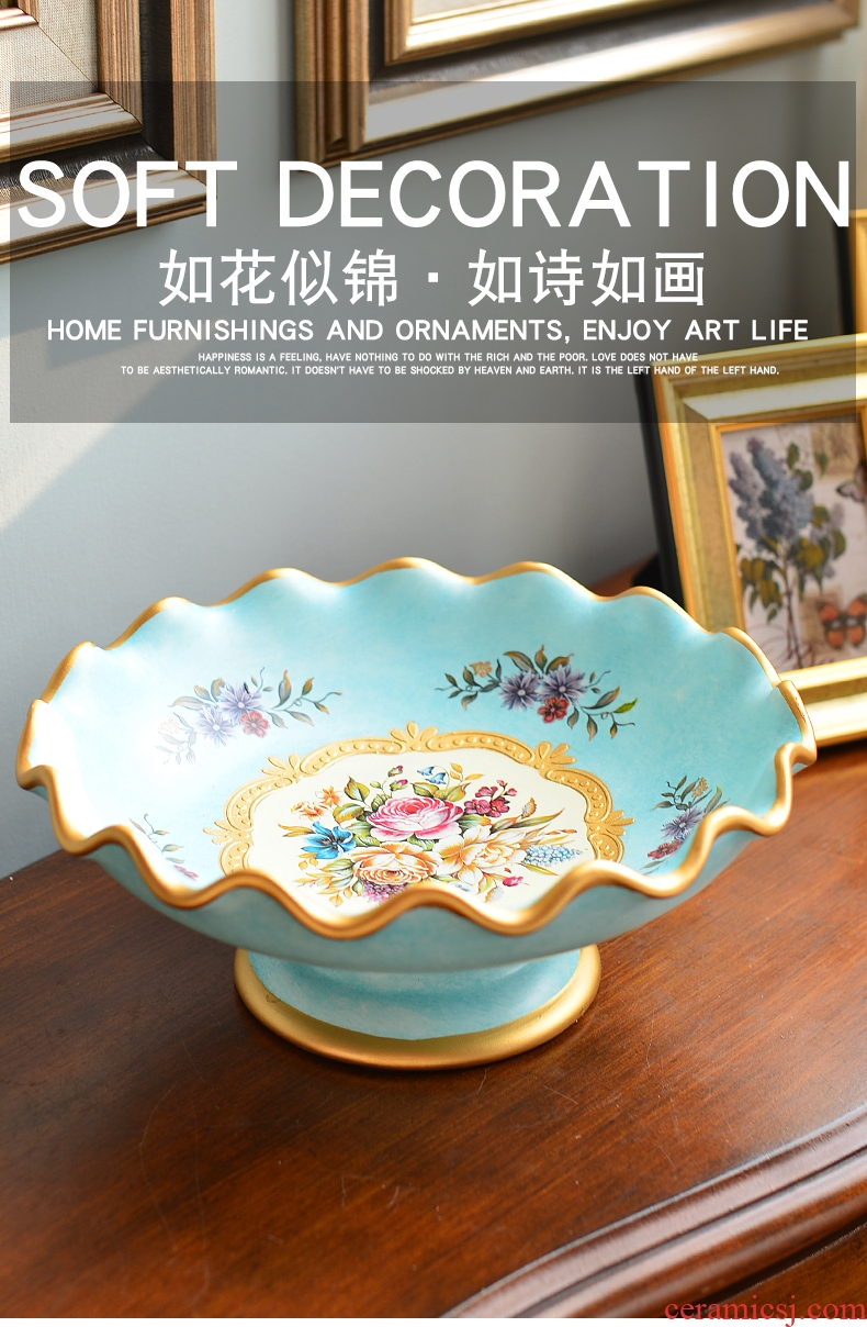Murphy European farm ceramic big compote American country sitting room tea table table candy dishes home decoration furnishing articles