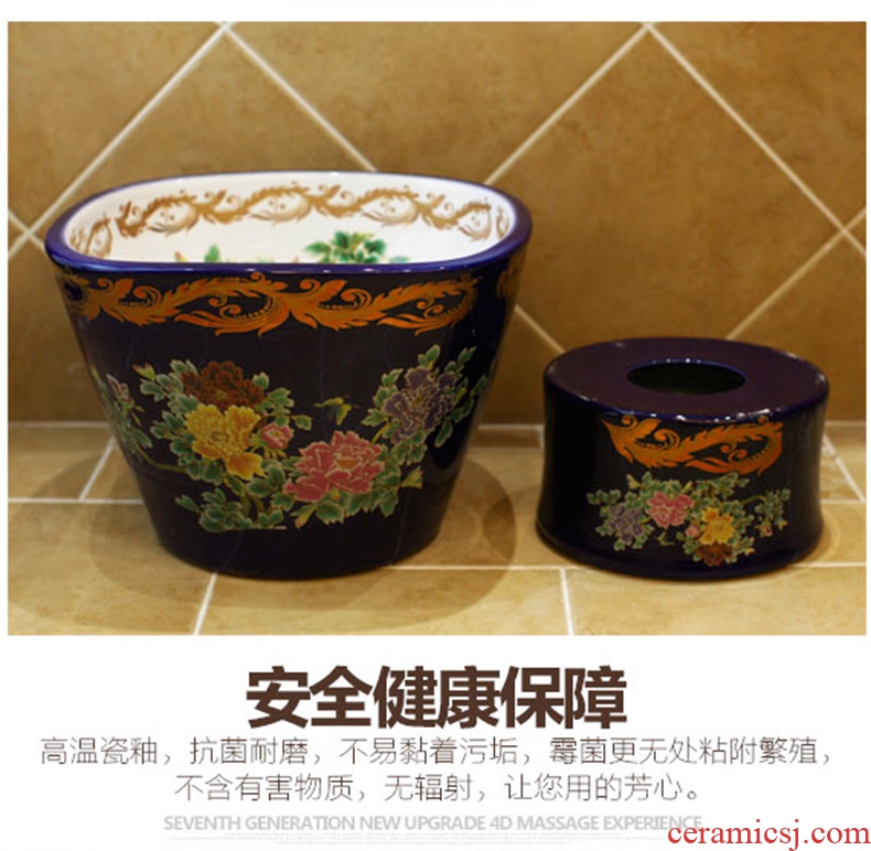 Koh larn, neat package mail of jingdezhen ceramic art basin mop mop pool pool fangyuan mop pool paint peony