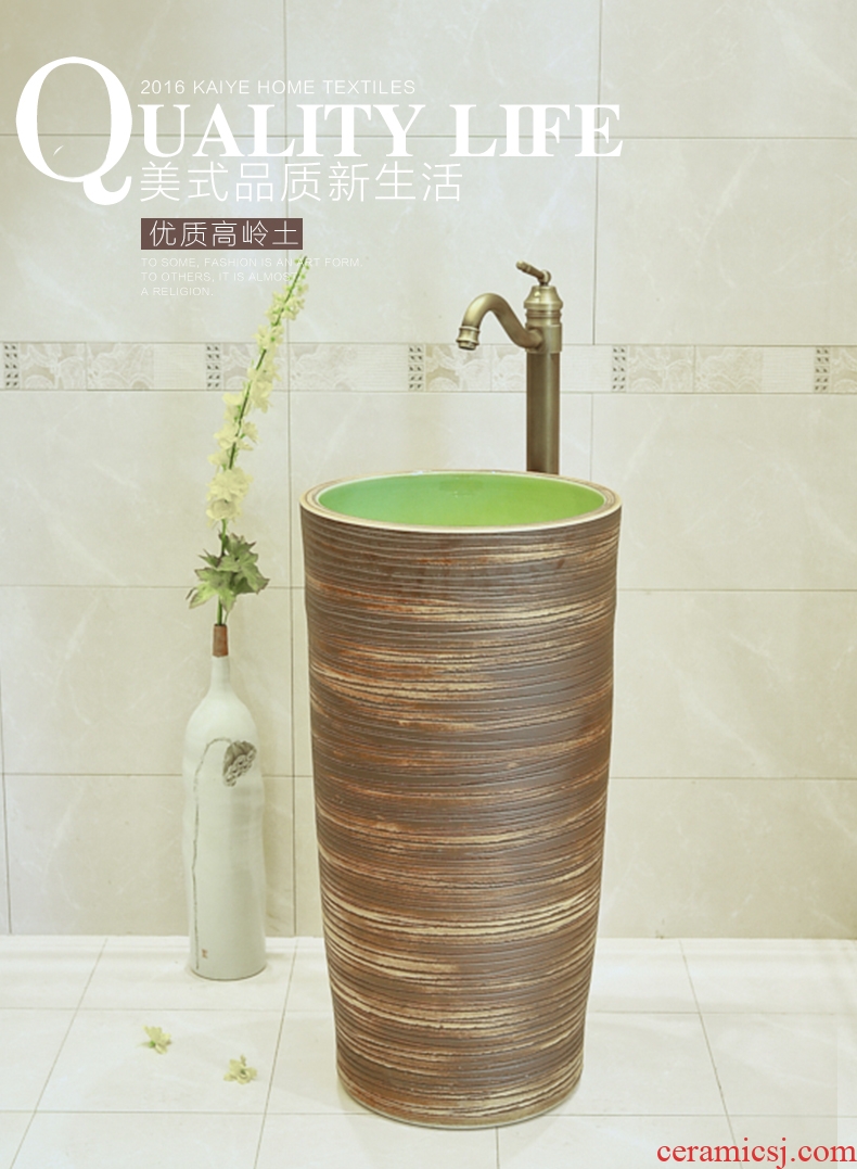 Jingdezhen ceramic basin sink basin bathroom column column ceramic art basin to the pool that wash a face of the basin that wash a face