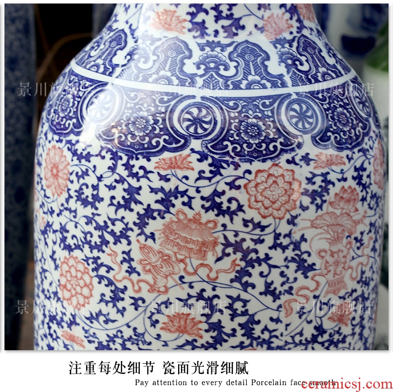 Manual ground ceramic vase black Chinese style living room hotel big TangHua furnishing articles household soft adornment restoring ancient ways - 544137610416