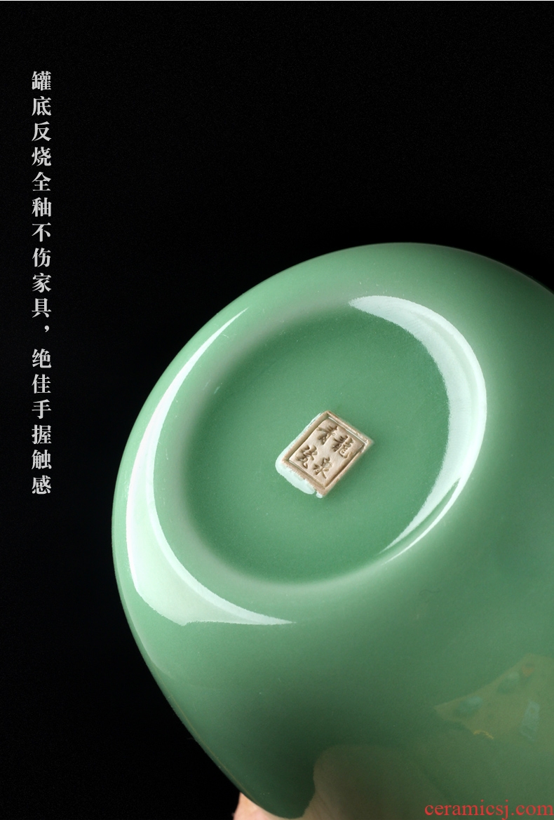 Ceramic seal caddy fixings longquan celadon portable storage POTS household receives tea set porcelain pot store receives the tao